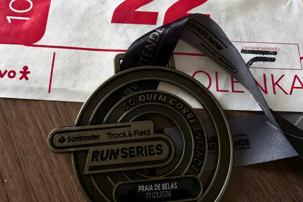 Medalha e número de peito - Track and Field Run Series